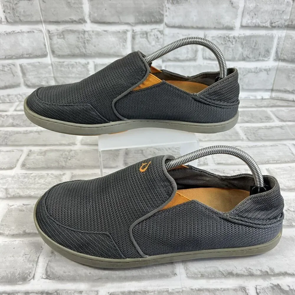Olukai Nohea Men's Size 9 Gray Mesh Casual Slip On Loafers Sneakers Shoes